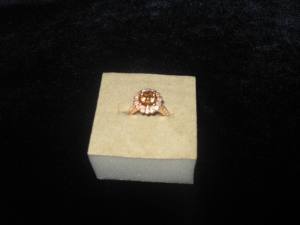Champagne CZ in 18kt Rose Gold over Silver_in ring foam_Sz 6_3 14 2015