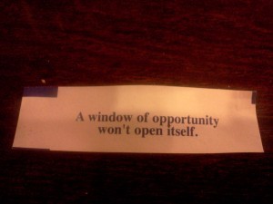 The window of opportunity will not open itself