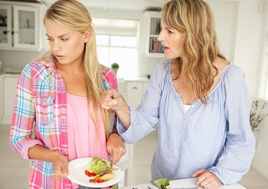 Mother and teenage daughter arguing about housework
