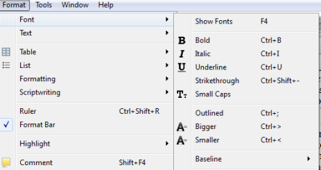 Scriv Shortcuts Format