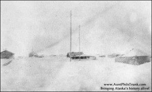 Alaska Communication System radiophone stations and antenna poles dotted remote Alaska villages and were lifelines to the outside world, as in Barrow seen here.