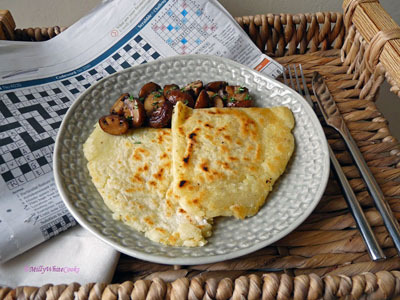 Gluten-free Potato Farls with Sautéed Mushrooms - Vegetarian Cooked Breakfast