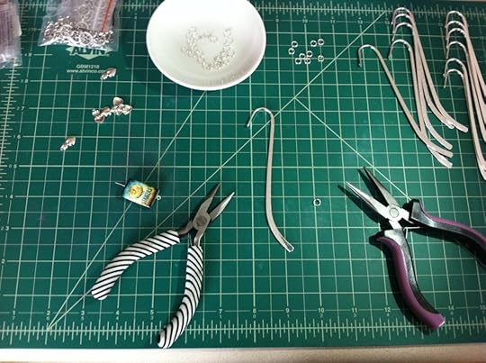 Putting a bookcharm with an eyepin together.