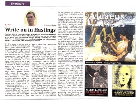 R J Dent in the Hastings Independent
