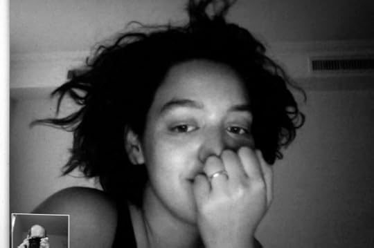 A person skyping with spouse