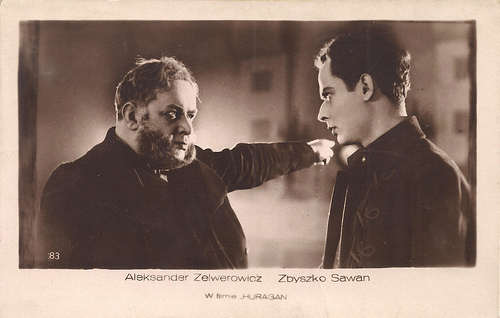 Zbyszko Sawan and Aleksander Zelwerowicz in Huragan (1928)