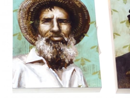 Portrait of EA on wall of KSRB based on photo by Susan Lapides.