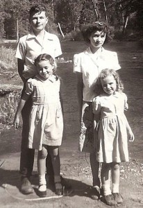 rear: Larry and Carleen, front: Betty and Claudia, 1948, Yosemite