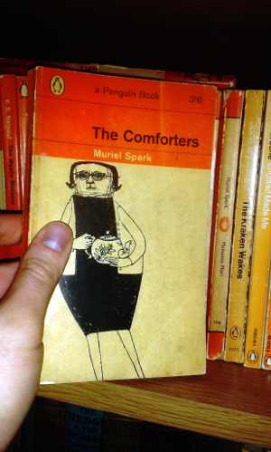 The Comforters by Muriel Spark; Penguin Paperback 1911; 1963 edition, illustration by Terrence Greer