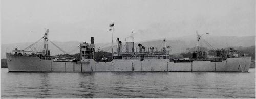 No pictures are known to me of Clan Murdoch during the war, but this photo of another of my grandfather's wartime ships, Clan Campbell - on which he was Second Officer for one voyage from India to England in late 1944 - gives an excellent impression of the wartime appearance of a British merchantman, including the grey paint scheme, the skid-mounted life rafts and the armaments. This Clan Campbell - the fifth Clan ship to bear the name - had been built to wartime specifications in 1943 with tubs for a 12 pdr high-angle gun forward, a 4-inch low-angle gun aft and 20mm Oerlikon or Bofors guns above the bridge and deck house. These would have replaced the Lewis guns and other rifle-calibre machine guns used earlier in the war, as seen in the propaganda poster above.