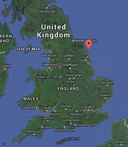 The air attack on Clan Murdoch on 17 February 1941 took place just south of Flamborough Head, shown by the red marker on this map.