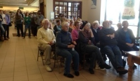 Standing room only crowd at reading