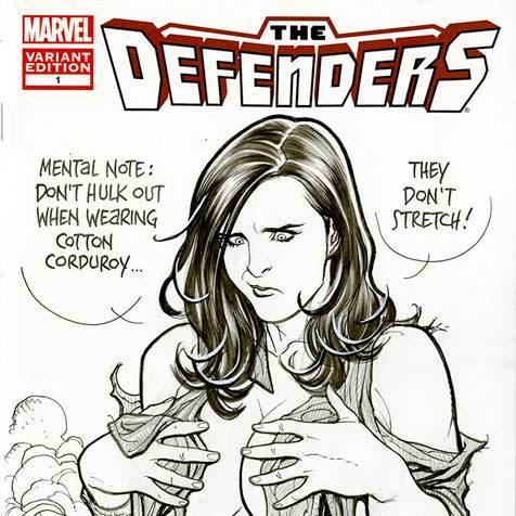 Frank Cho She-Hulk Sketch Cover