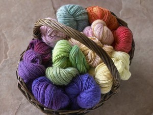 basket of colors shown on worsted 020