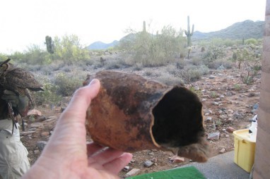Hand holding a saguaro boot. �� Take a Hike, Arizona.