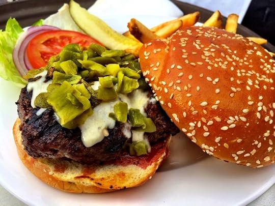 Green chile cheeseburger