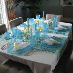 yellow and blue table