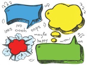 You can also draw speech bubbles and fill them in. 