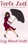 Young woman holding an umbrella against the wind. Vector illustration.