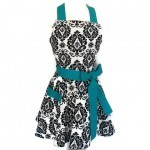 Black Floral Apron via Etsy