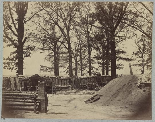 The interior of Fort Stedman, Petersburg, 1865. The object of the main Confederate assault on 25th March. Events here would lead to the 69th New York being ordered forward on the left of the line, at Skinner's Farm (Library of Congress)