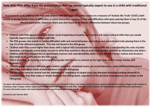 The similarities and differences exhibited between children with a typical presentation of ASC and those with PDA