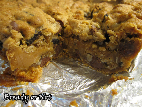 Oreo Chocolate Chip Caramel Cookie Bars