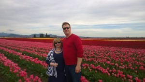 Glenn and I in pink tulips