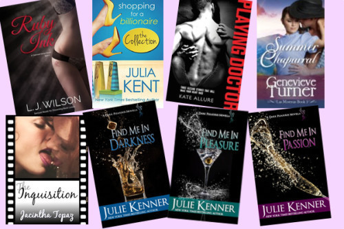 Hump Day books from L. J. Wilson, Julia Kent, Kate Allure, Genevieve Turner, Jacintha Topaz, and Julie Kenner!