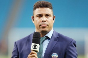 Ronaldo as a TV commentator during the 2014 World Cup