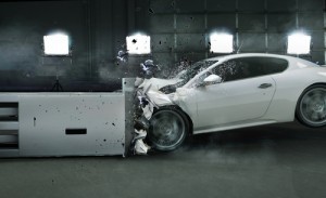 Car crashed into barrier