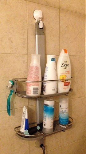 Ta-daaaa! Yes, now you can see my bath products. I don't think that's a huge invasion of privacy. It's not like there's a bottle of Joe's Anti-Foot-and-Mouth disease cream on there or nuthing.