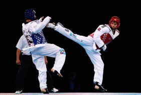 Sparring match in TaeKwonDo.