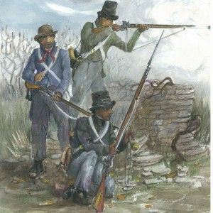 Coloured Corps Painting “Runchey’s Coloured Corps” by Cameron Porteous. Image courtesy of canadianartcards.com. 1812 1 20N.