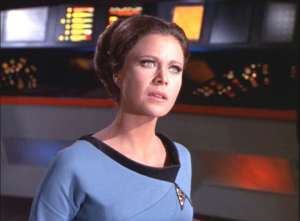 Sharon Acker in the Star Trek episode, The Mark of Gideon.