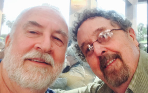 Timothy (r) and me at a recent Bouchercon crime fiction conference