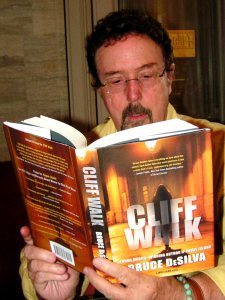 Tim reading my second Mulligan novel, 