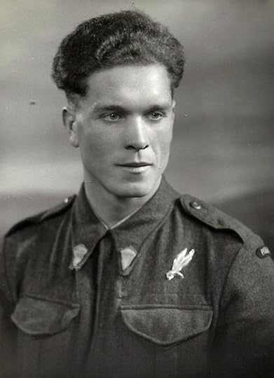 Antoni Paszkiewicz wearing his parachute qualification badge and parachute collar badges