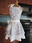 Gray Floral Layered Apron via Etsy