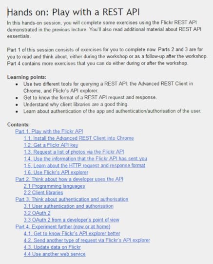 Workbook table of contents