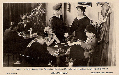 Johan Kaart, Suzy Klein, Willy Castello, Henriette Davids, Jan van Ees and Sylvain Poons in De Jantjes