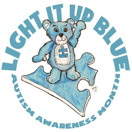 Light It Up Blue Bear - Autism Awareness Month