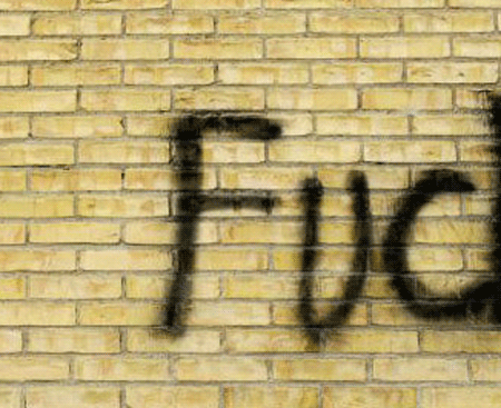 f-bomb on a wall