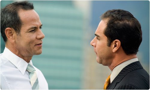 two men arguing