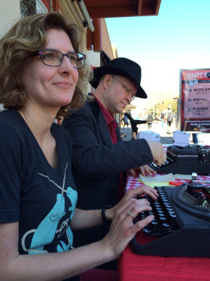 K.A. Holt with the Typewriter Rodeo.