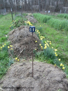 numbered compost piles