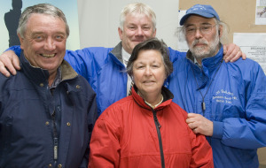 Bill Allen at Borde Hill Horse Trials with BE Steward Nicky Salmon (centre), Johnny Hill and Roland Clarke (right). Photo by Tony Warr.