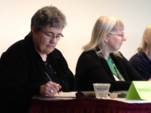 Brenda Buchanan and Kathy Lynn Emerson on a panel about the series mystery