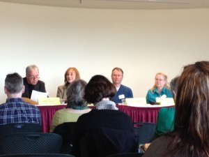 Gerry Boyle, Gayle Lynds, Paul Doiron and Lea Wait at the Maine Crime Wave