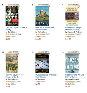 Tom Vetter at #11 on Amazon, in Expeditions and Discoveries World History